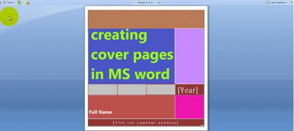 Création de page de garde dans Microsoft Word - COVER PAGES