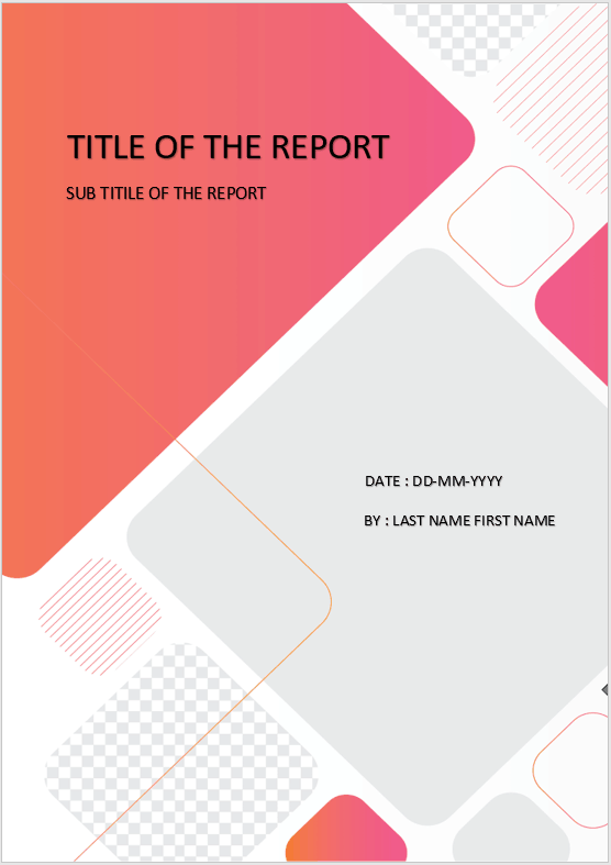 Cover Page Download Template For MS Word Cover Page Rounded Shapes